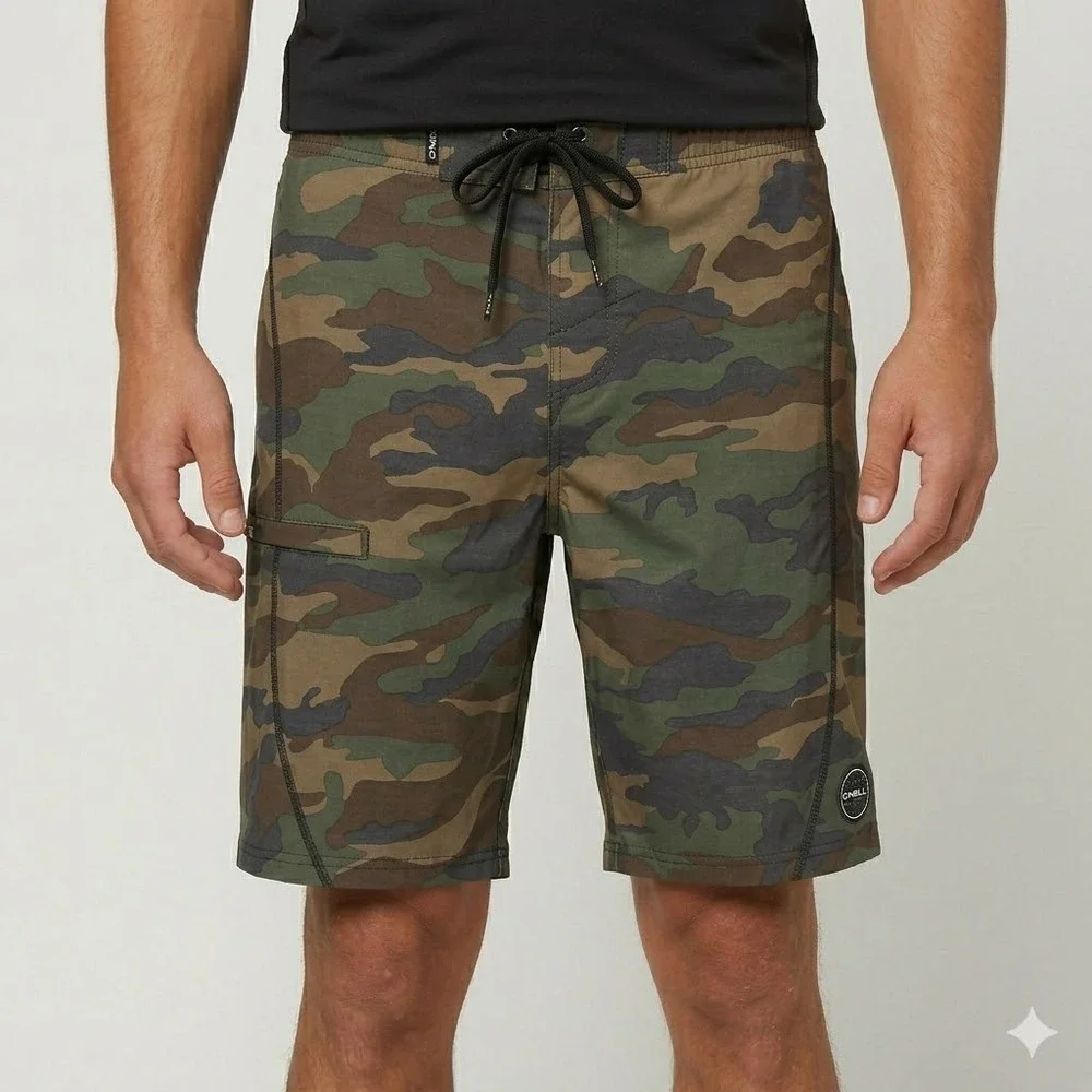 O'Neill‎ Hyperfreak Board Shorts Camouflage Swim Trunks Stretch Size 28